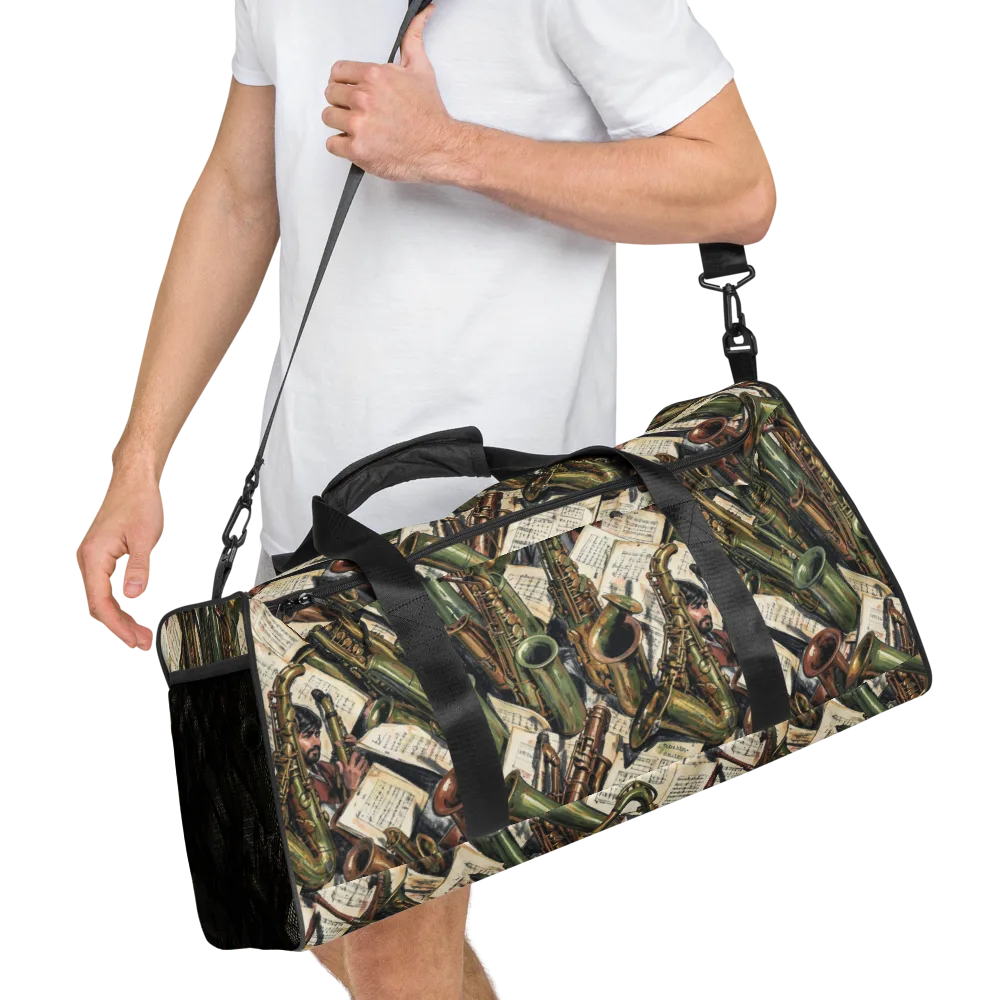 Brass Refrain on Duffle Bag — Right Front