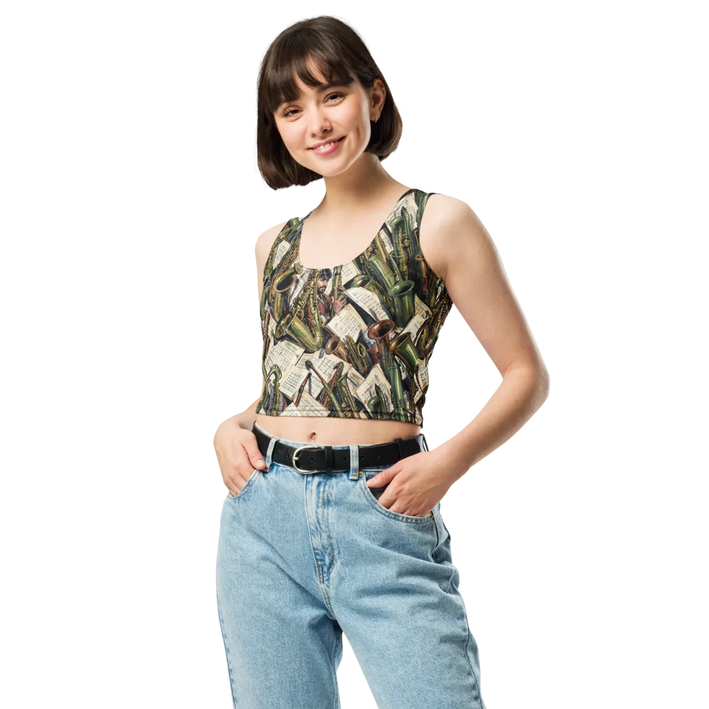 Brass Refrain on Crop Top — Front