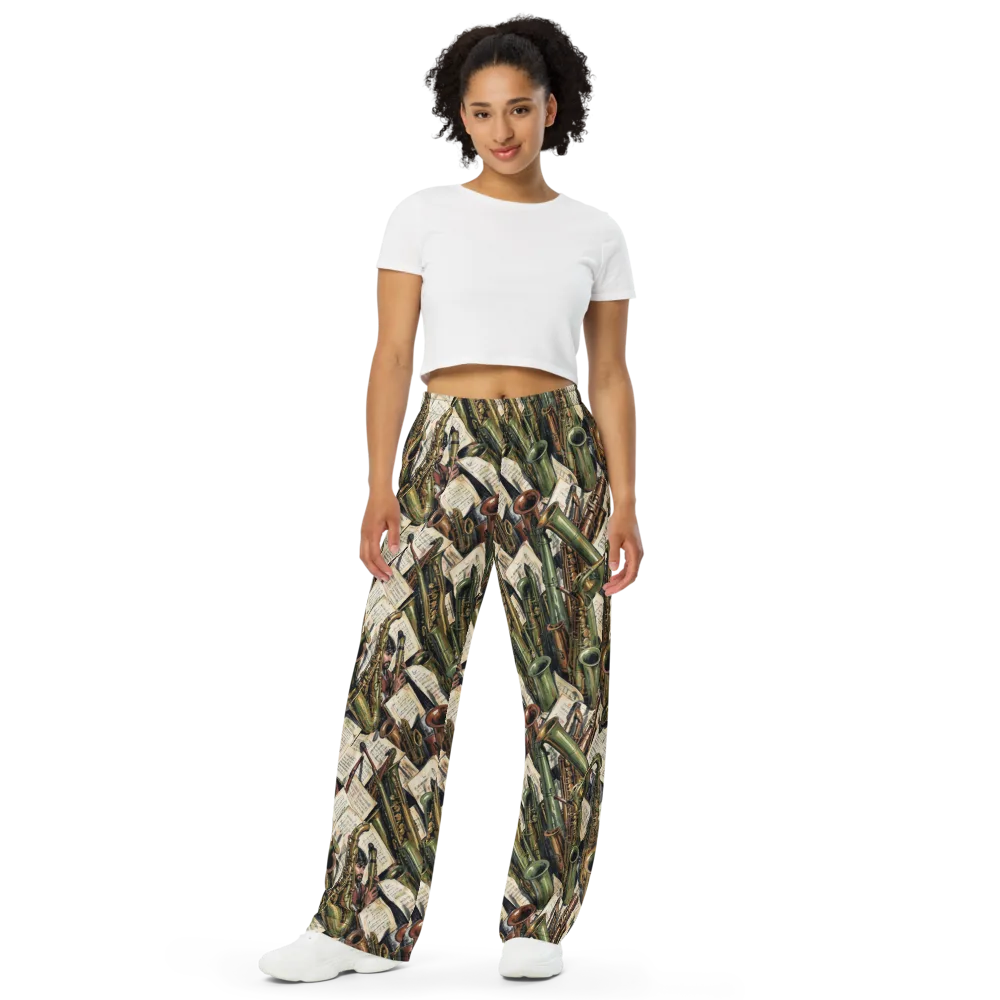 Brass Refrain on Wide-Leg Pants — Front