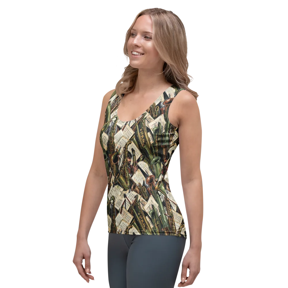 Brass Refrain on Women's Tank Top — Left Front