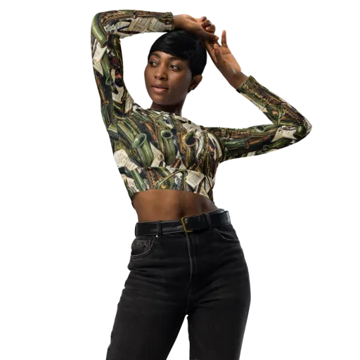 Brass Refrain on a Long Sleeve Crop Top