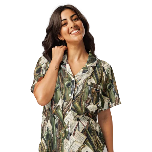 Brass Refrain on a Women's Short Sleeve Pajama Top