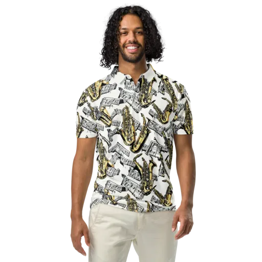 Brass And Cadence on a Men's Slim Fit Polo Shirt