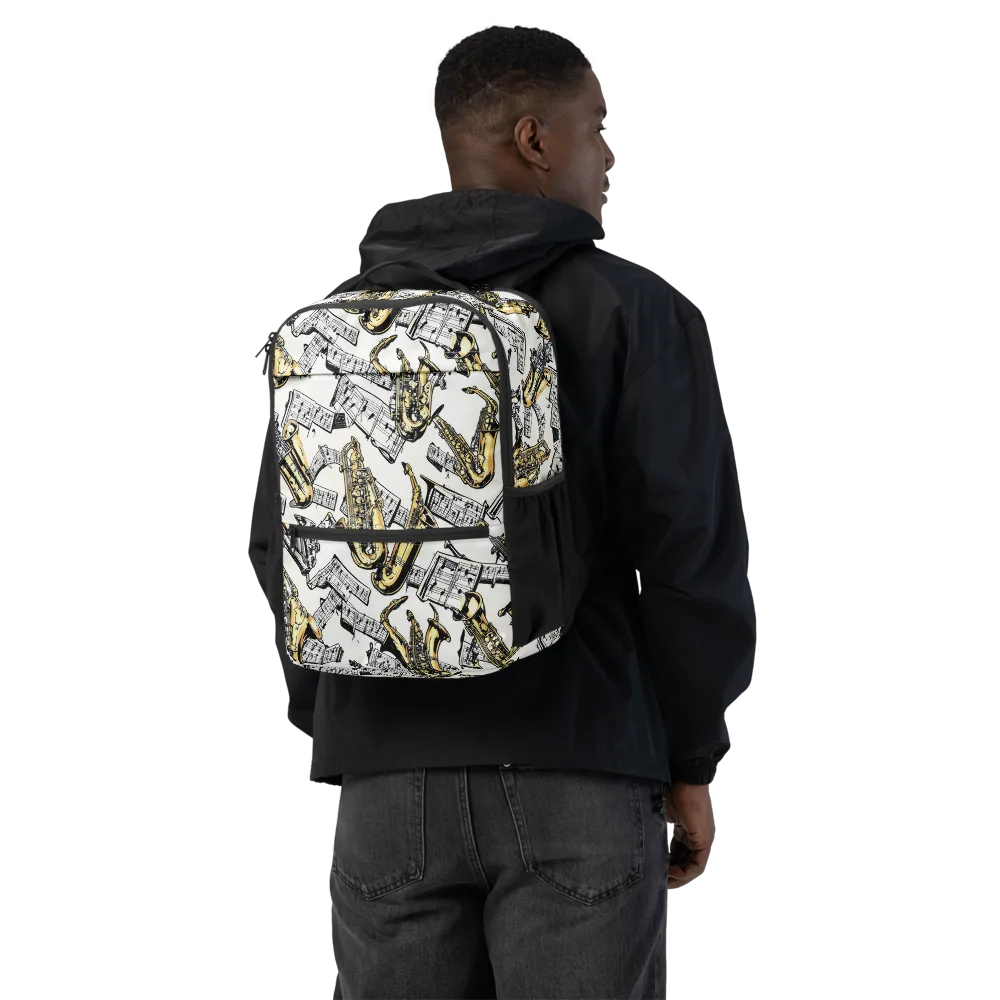 Brass And Cadence on Utility Backpack — Back
