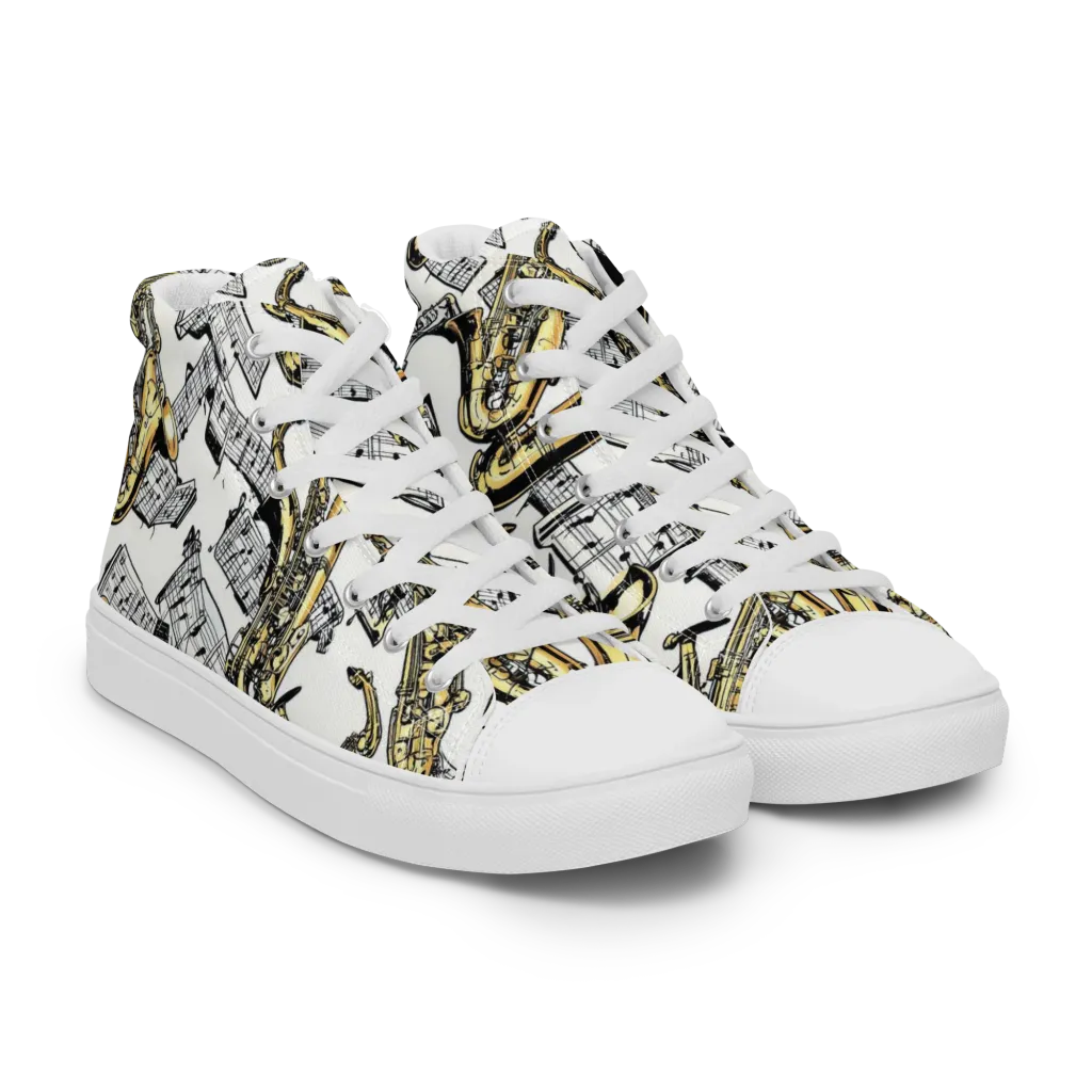 Brass And Cadence on Men's High Top Canvas Shoes — Right Front