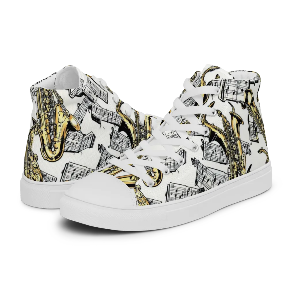 Brass And Cadence on Men's High Top Canvas Shoes — Left