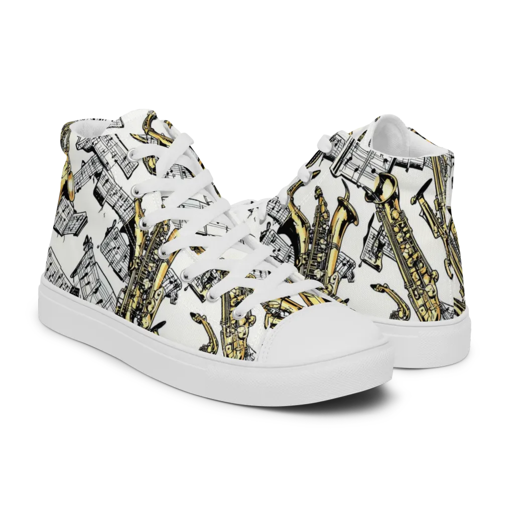 Brass And Cadence on Men's High Top Canvas Shoes — Right