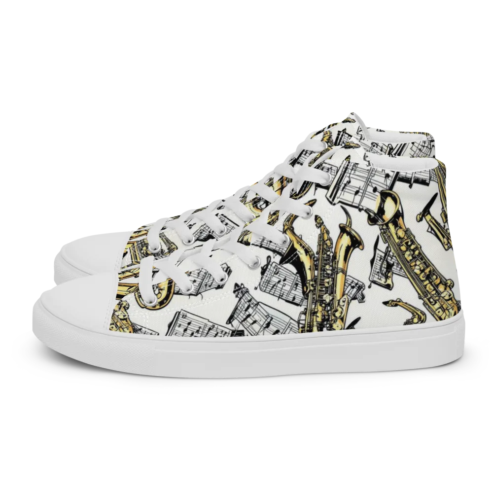 Brass And Cadence on Women's High Top Canvas Shoes — Left