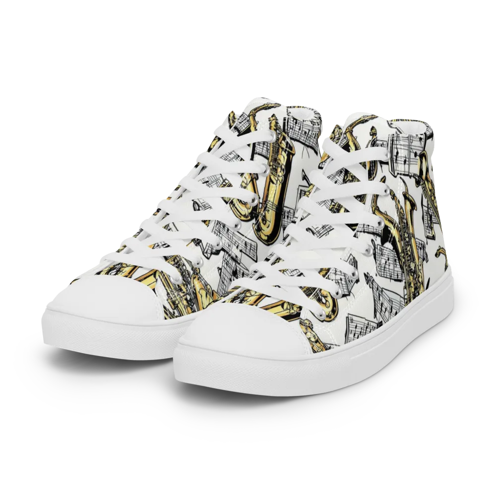 Brass And Cadence on Women's High Top Canvas Shoes — Left Front