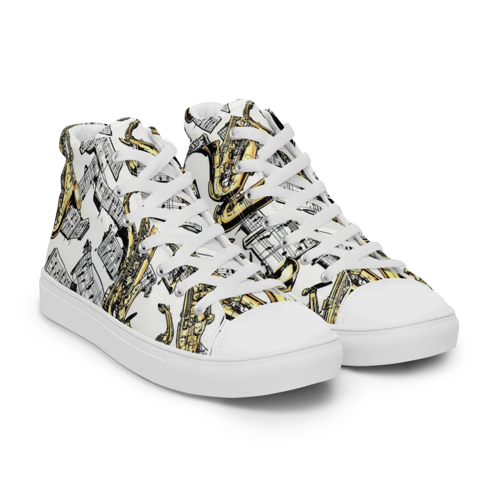 Brass And Cadence on Women's High Top Canvas Shoes — Right Front