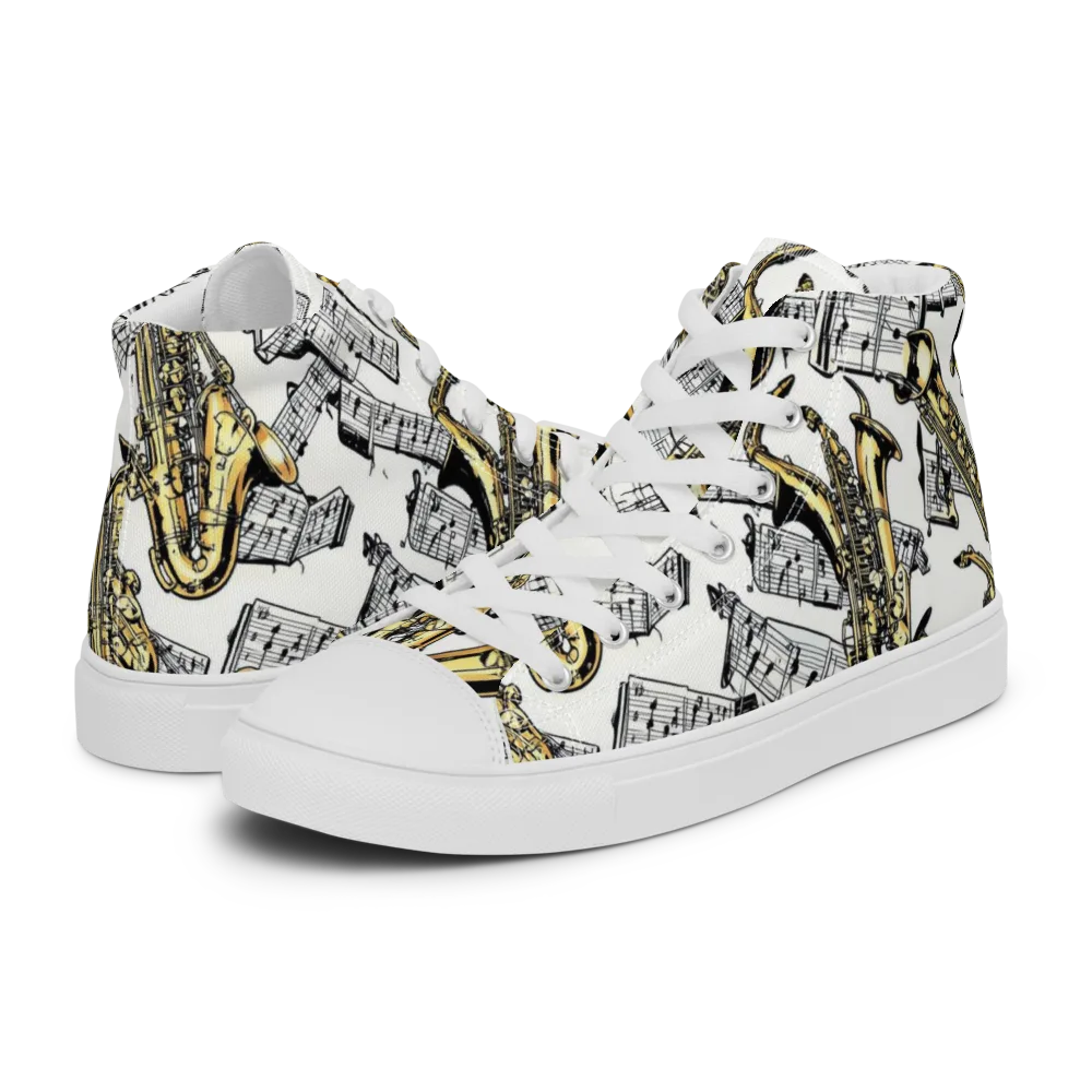 Brass And Cadence on Women's High Top Canvas Shoes — Left