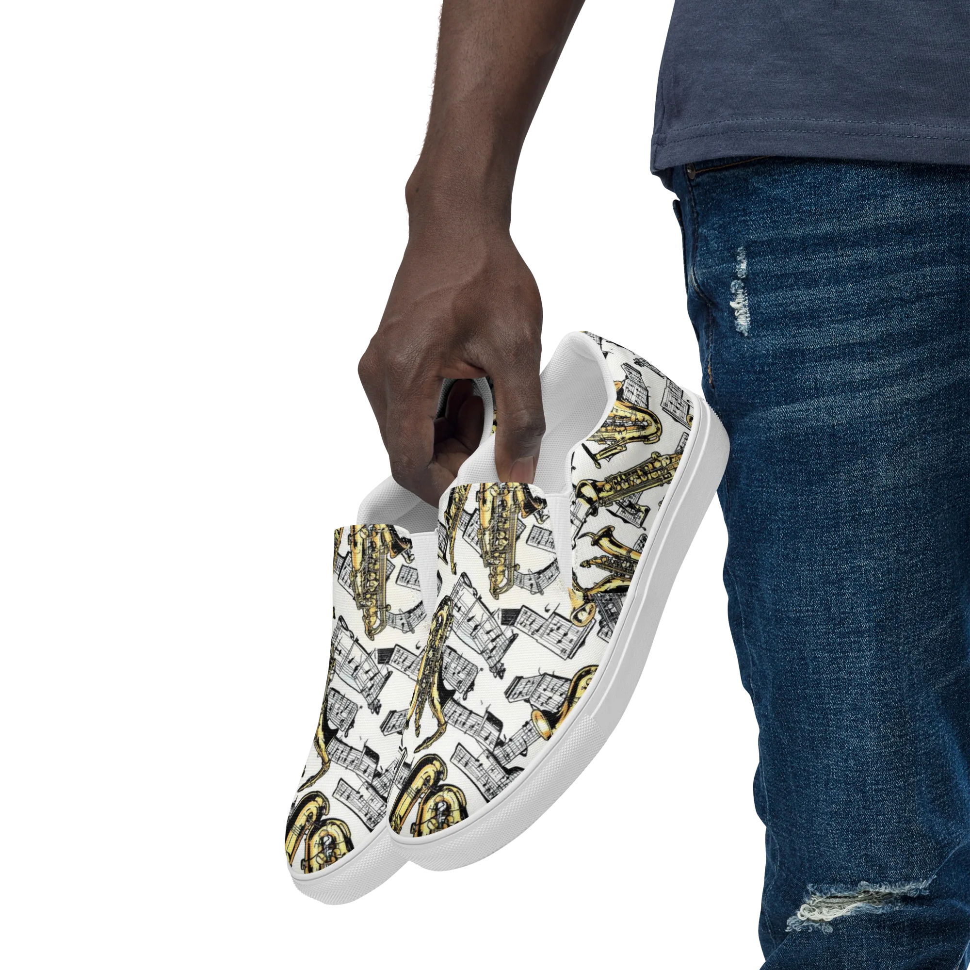 Brass And Cadence on Men's Slip-On Canvas Shoes — Left Front