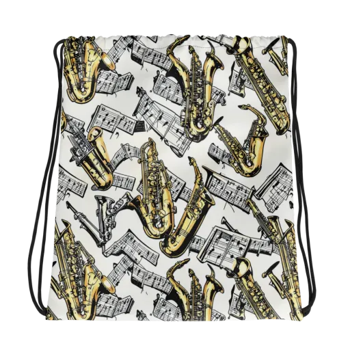 Brass And Cadence on a Drawstring Bag