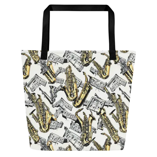 Brass And Cadence on a Large Tote Bag W/ Pocket