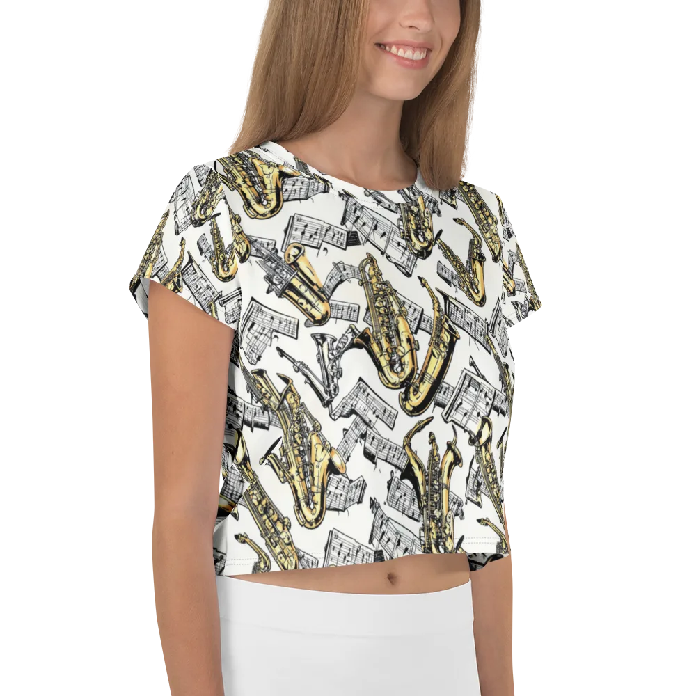 Brass And Cadence on Crop Tee — Right