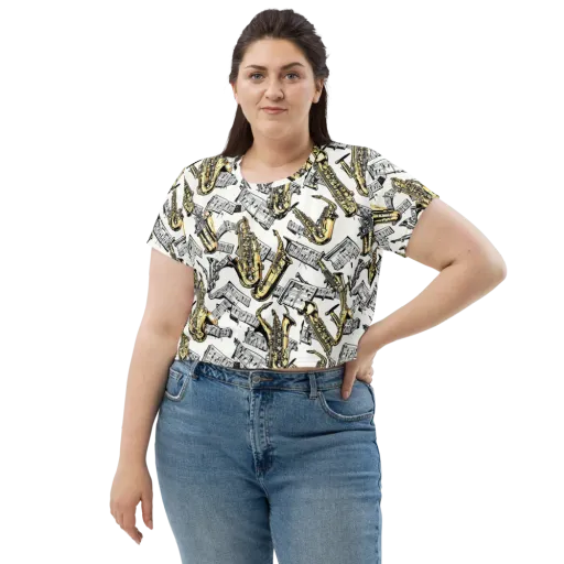 Brass And Cadence on a Crop Tee