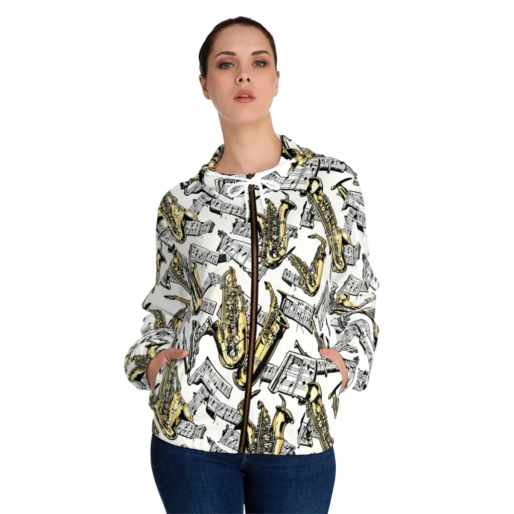 Brass And Cadence on Women's Full-Zip Hoodie — Front On Person