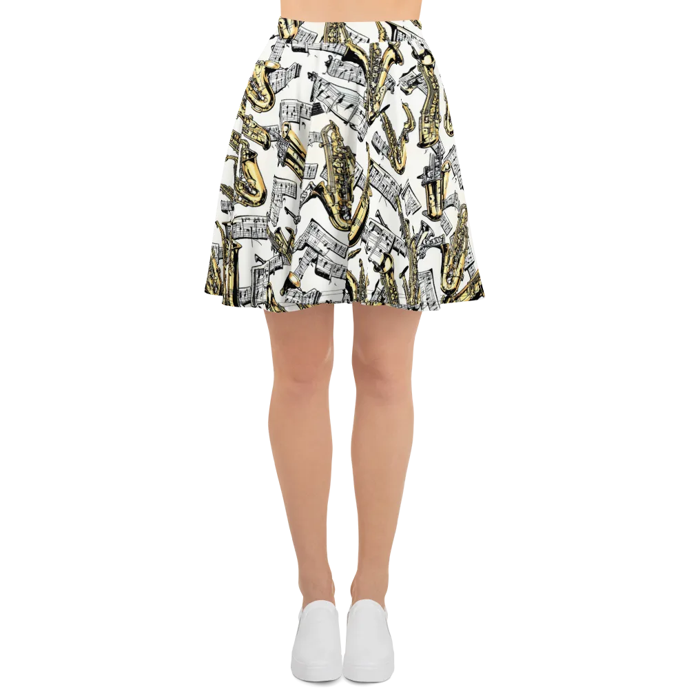 Brass And Cadence on Skater Skirt — Front