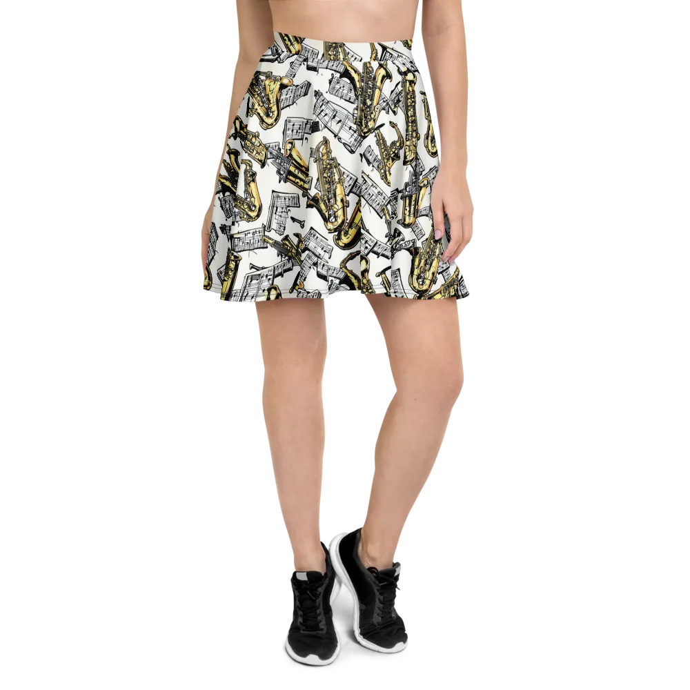 Brass And Cadence on Skater Skirt — Front