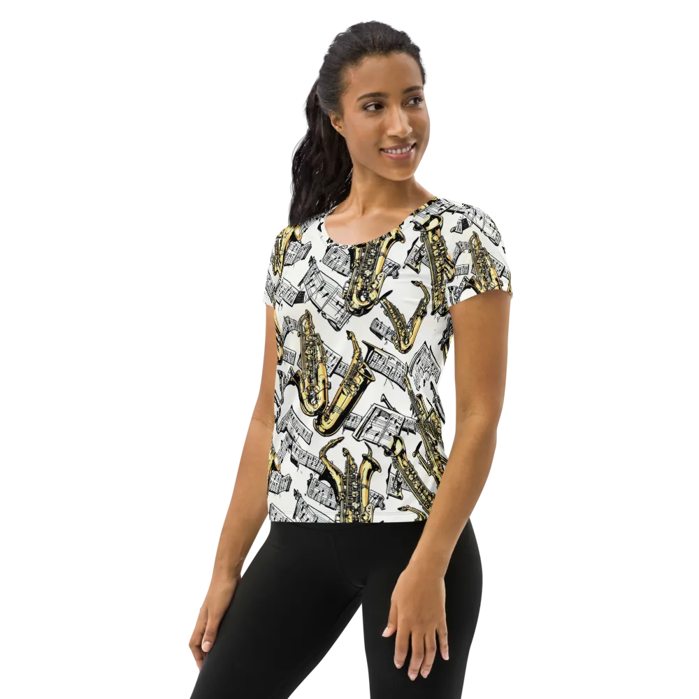 Brass And Cadence on Women's Athletic T-Shirt — Left