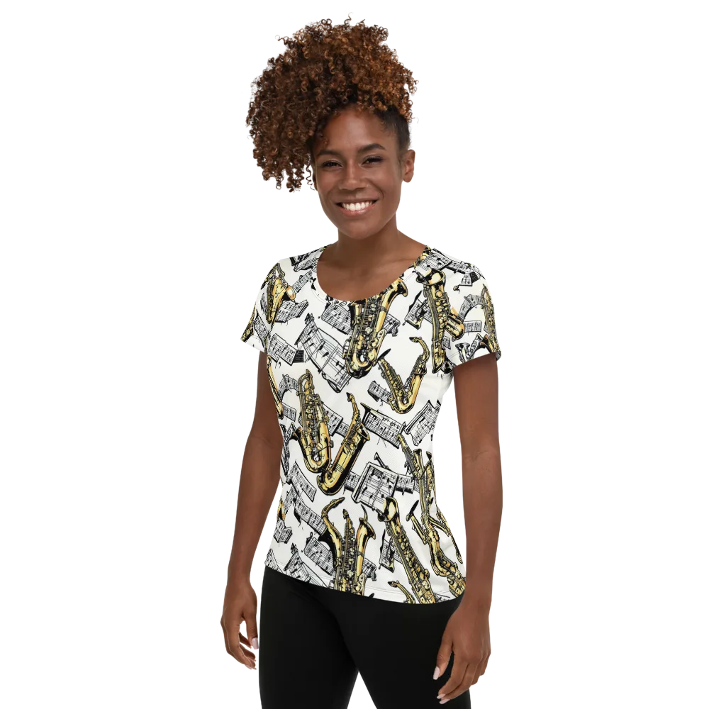 Brass And Cadence on Women's Athletic T-Shirt — Left