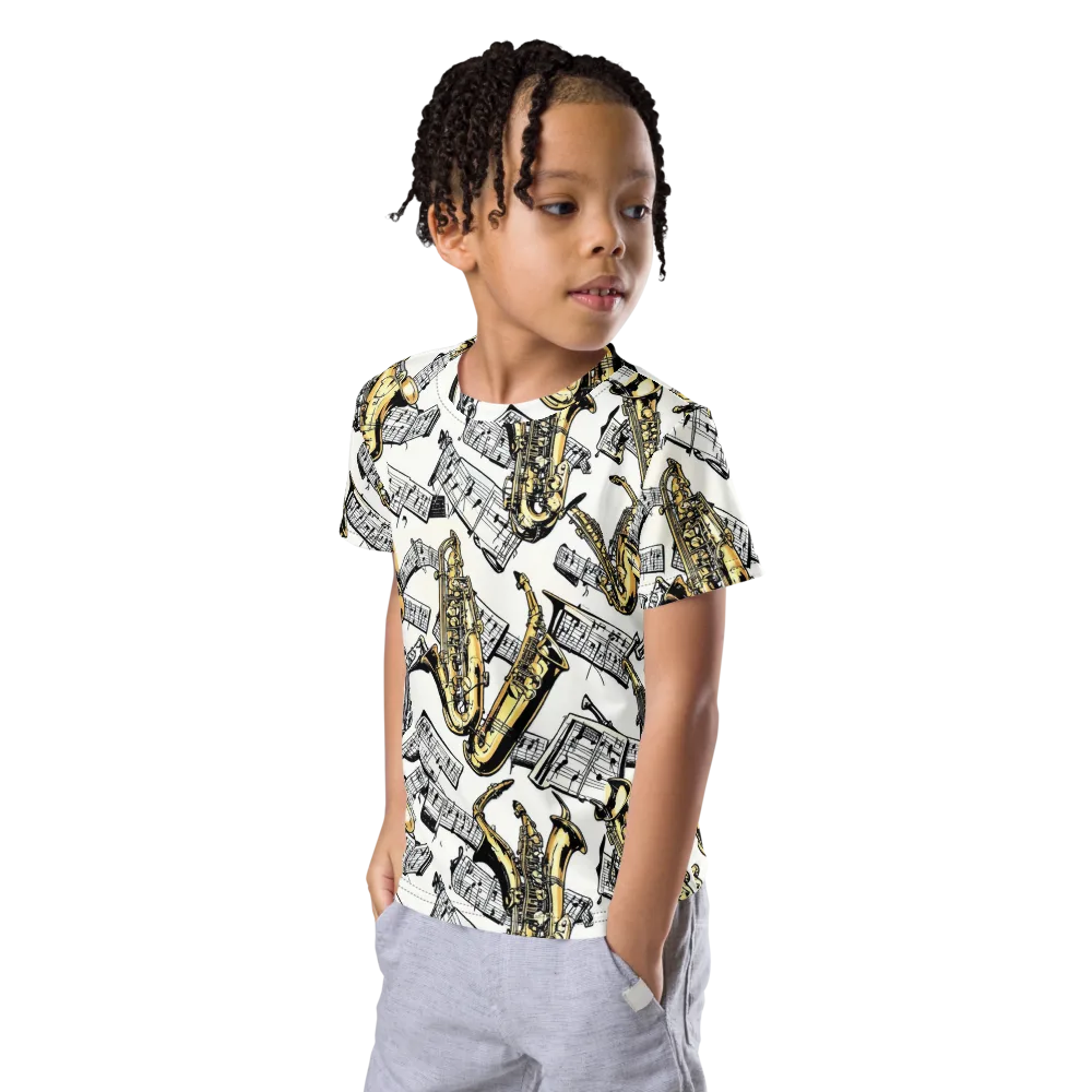 Brass And Cadence on Kids Crew Neck T-Shirt — Left Front