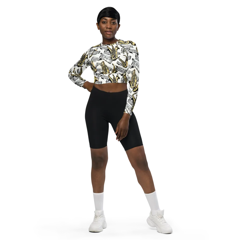 Brass And Cadence on Long Sleeve Crop Top — Front