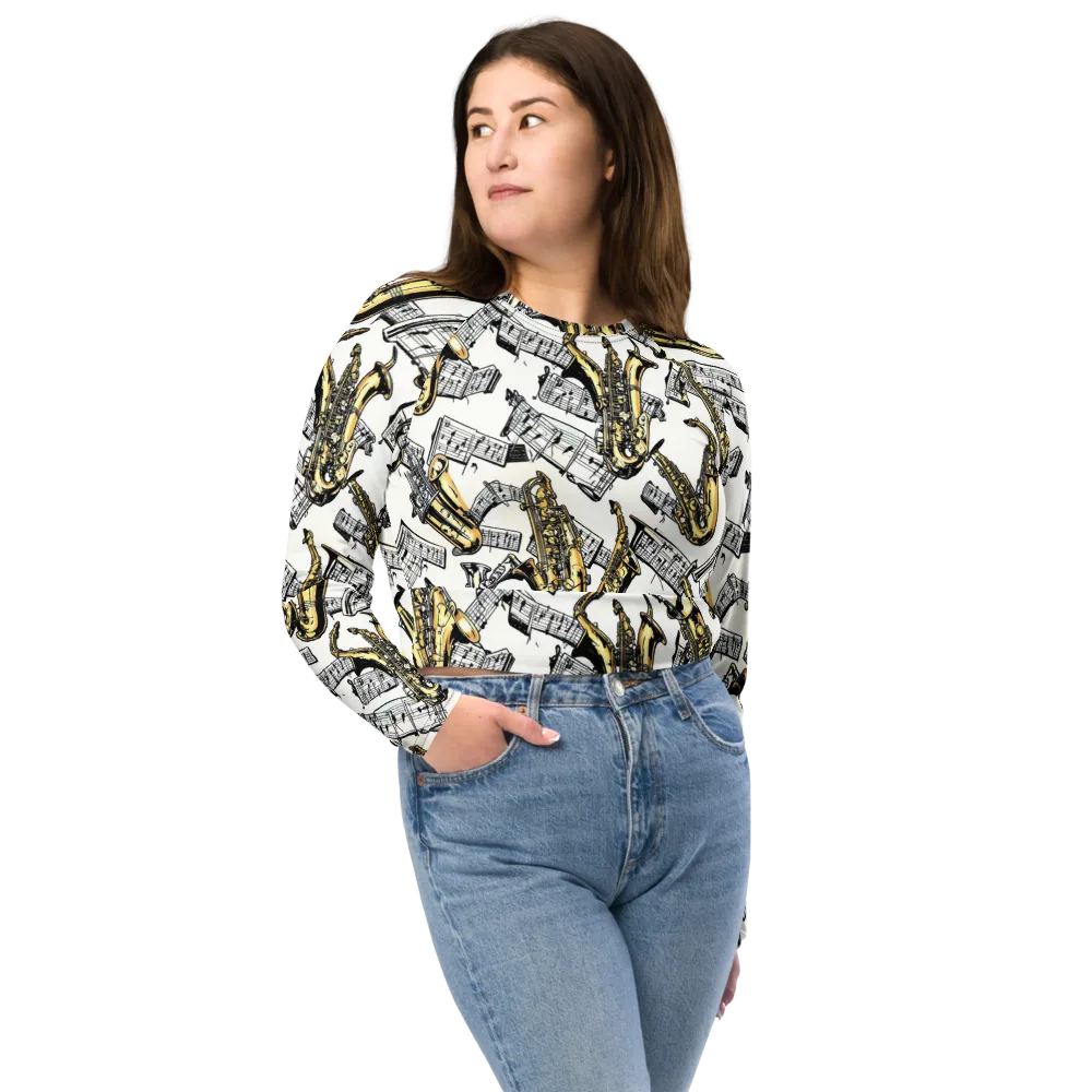 Brass And Cadence on Long Sleeve Crop Top — Front