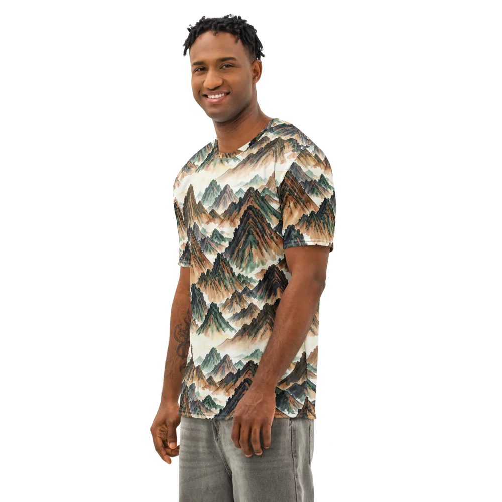 Cloudline Ascent on Men's Cotton Crew Neck T-Shirt — Left Front
