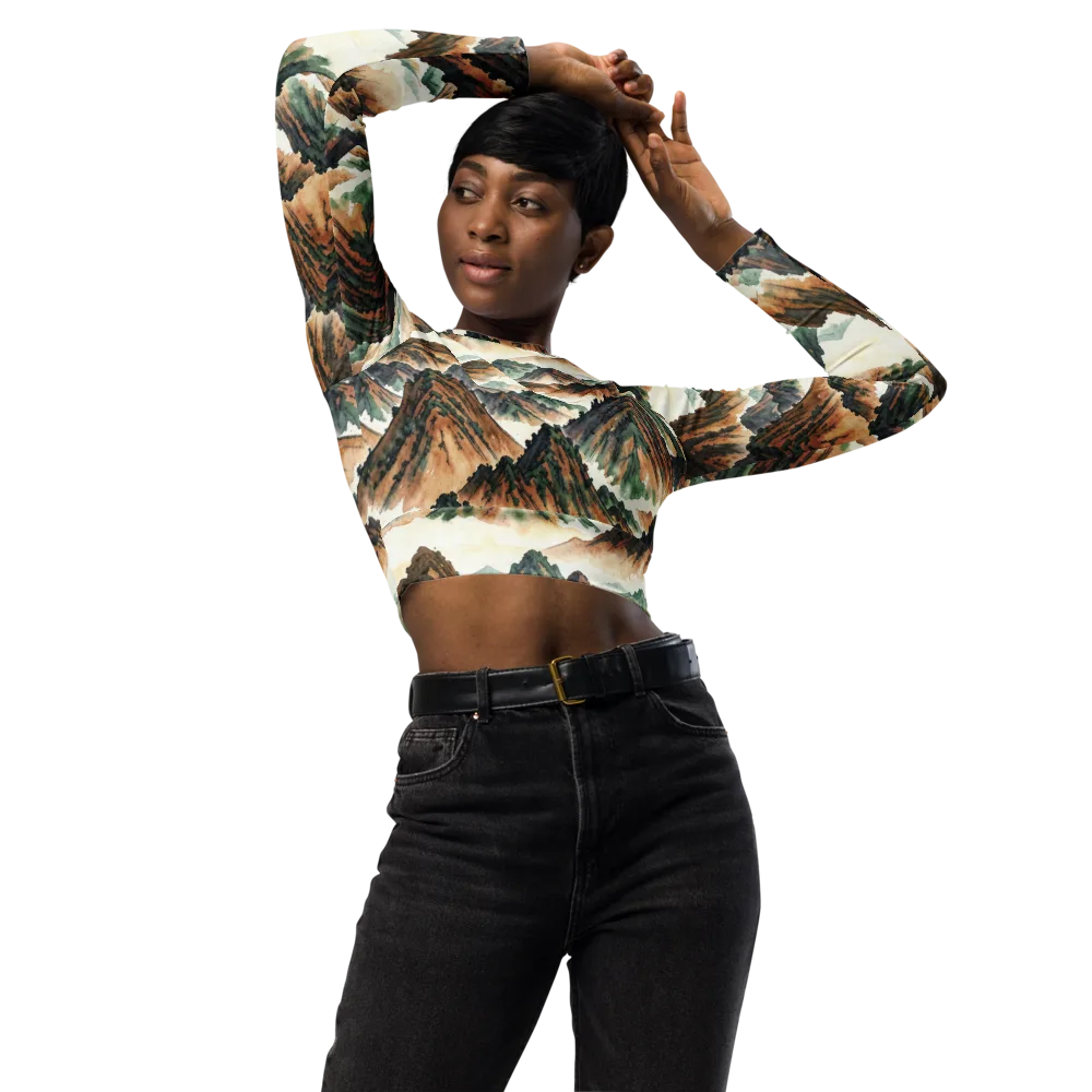 Cloudline Ascent on Long Sleeve Crop Top — Front
