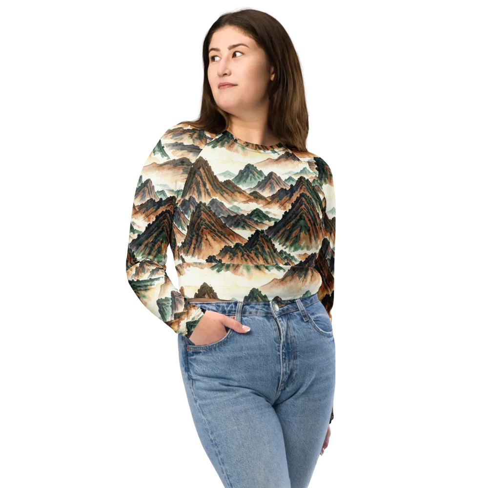 Cloudline Ascent on Long Sleeve Crop Top — Front