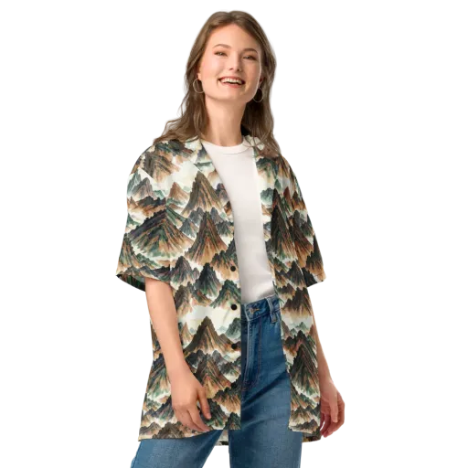 Cloudline Ascent on a Button Shirt