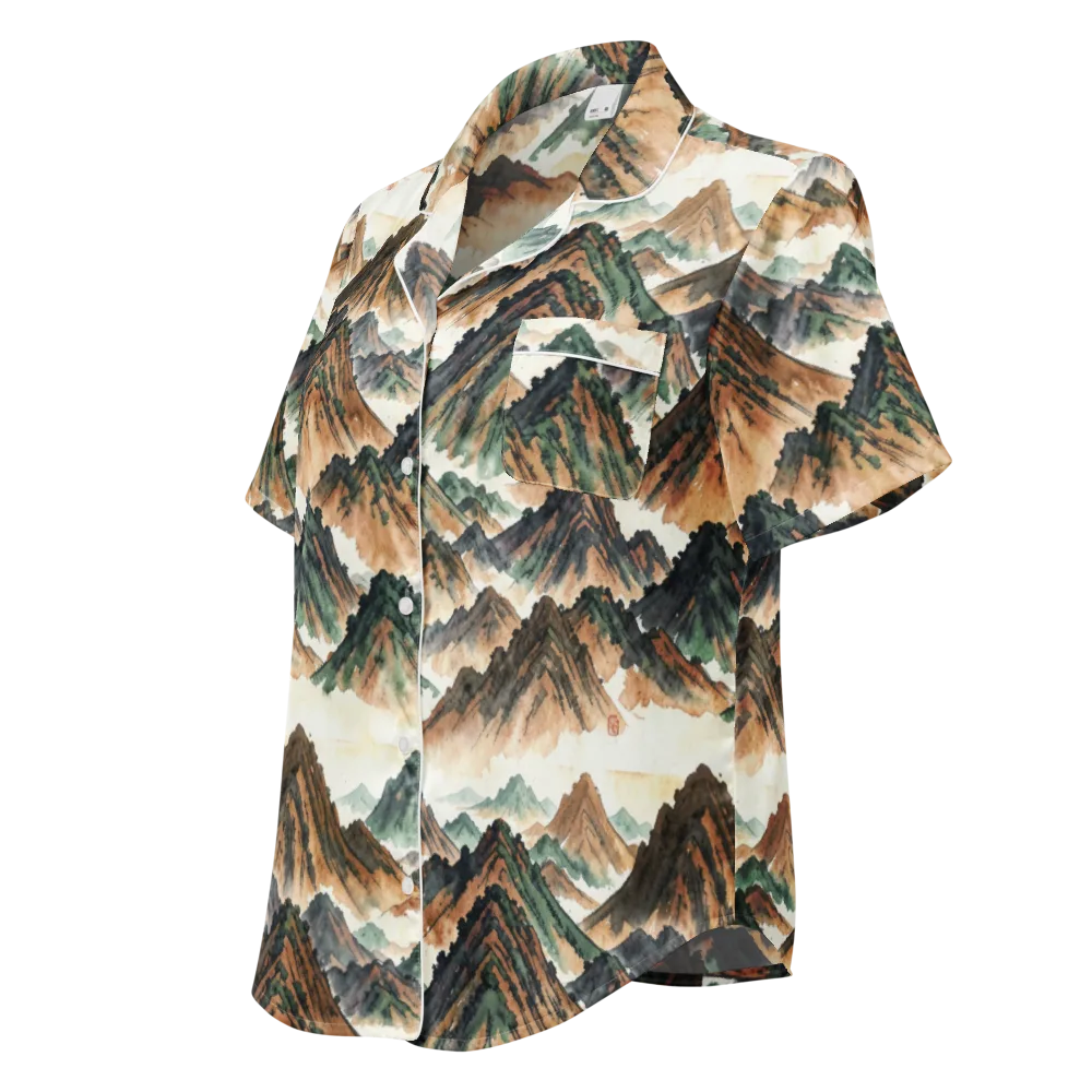 Cloudline Ascent on Women's Short Sleeve Pajama Top — Left Front
