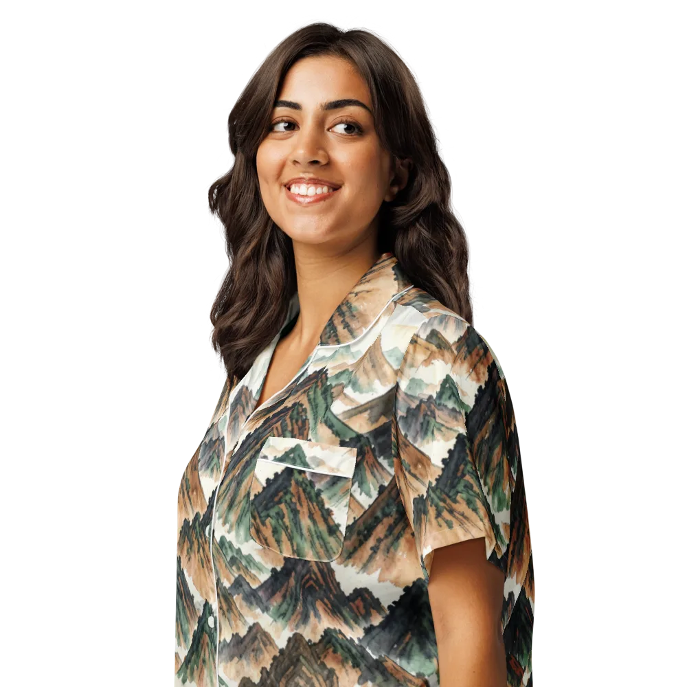 Cloudline Ascent on Women's Short Sleeve Pajama Top — Left Front