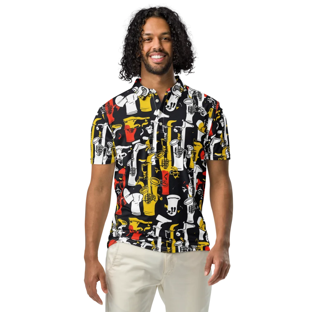 Brassline Riot on Men's Slim Fit Polo Shirt — Front