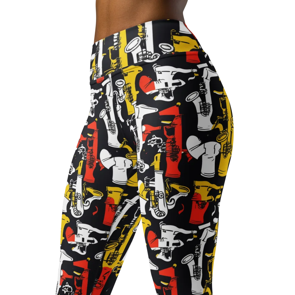 Brassline Riot on Yoga Leggings — Left Front
