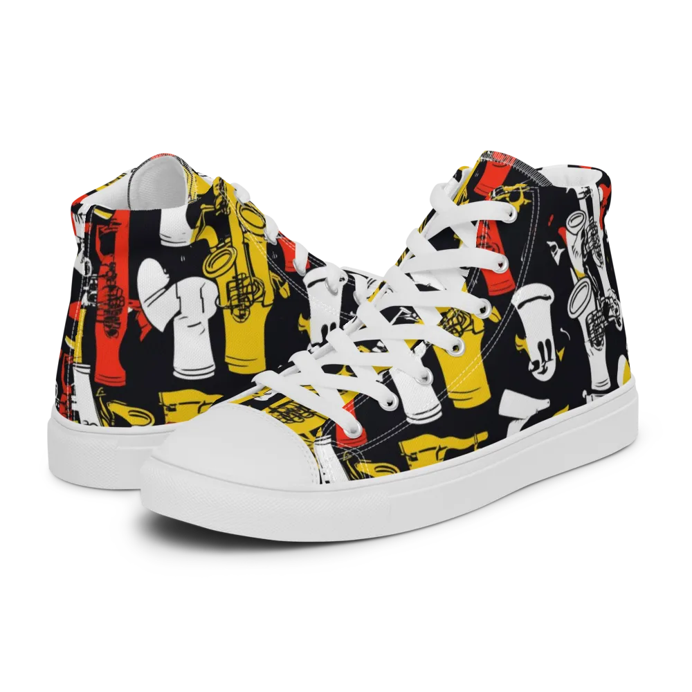 Brassline Riot on Men's High Top Canvas Shoes — Left