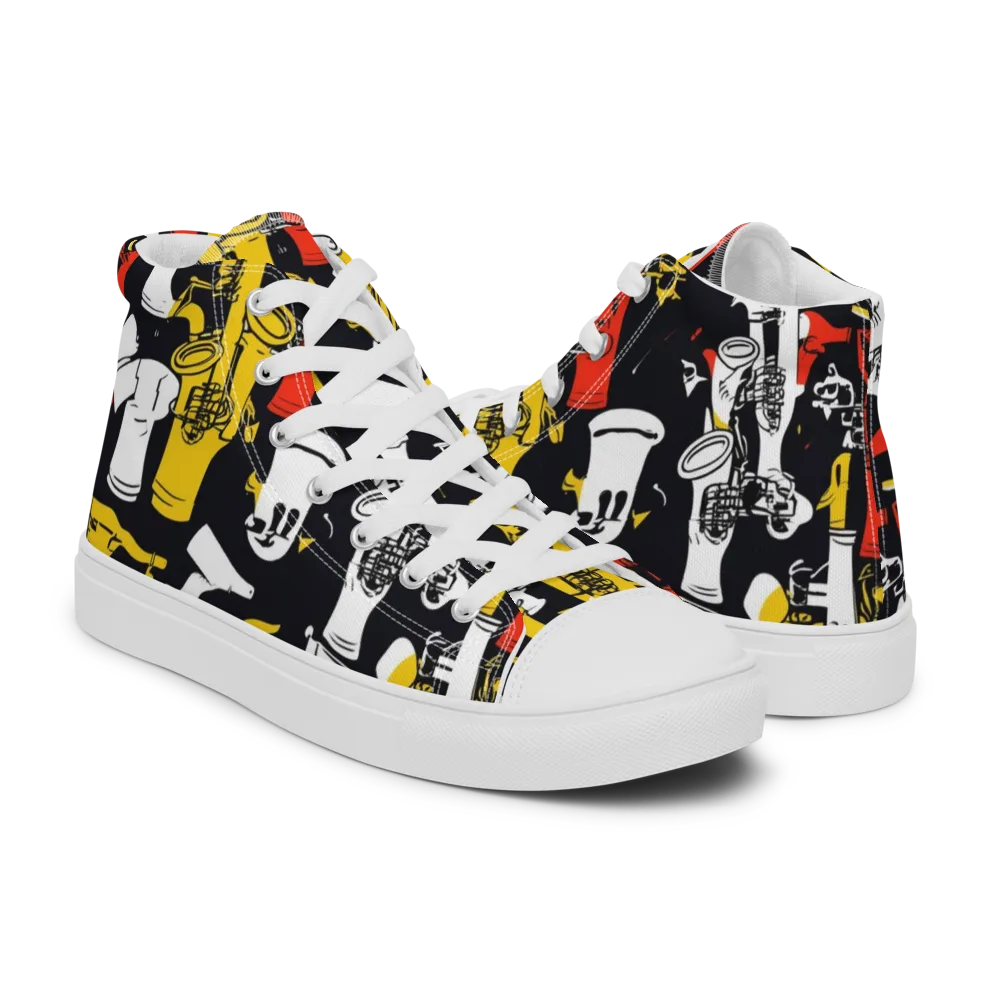 Brassline Riot on Men's High Top Canvas Shoes — Right