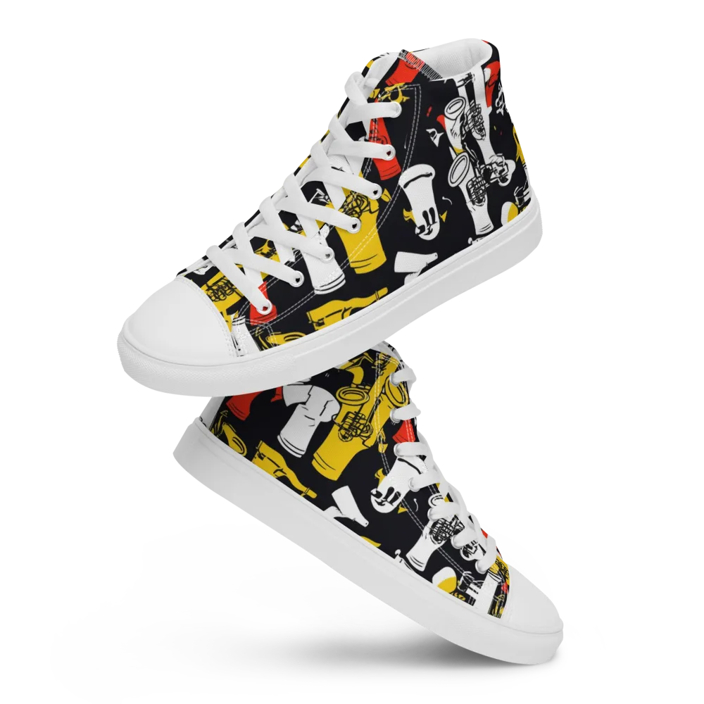 Brassline Riot on Men's High Top Canvas Shoes — Front