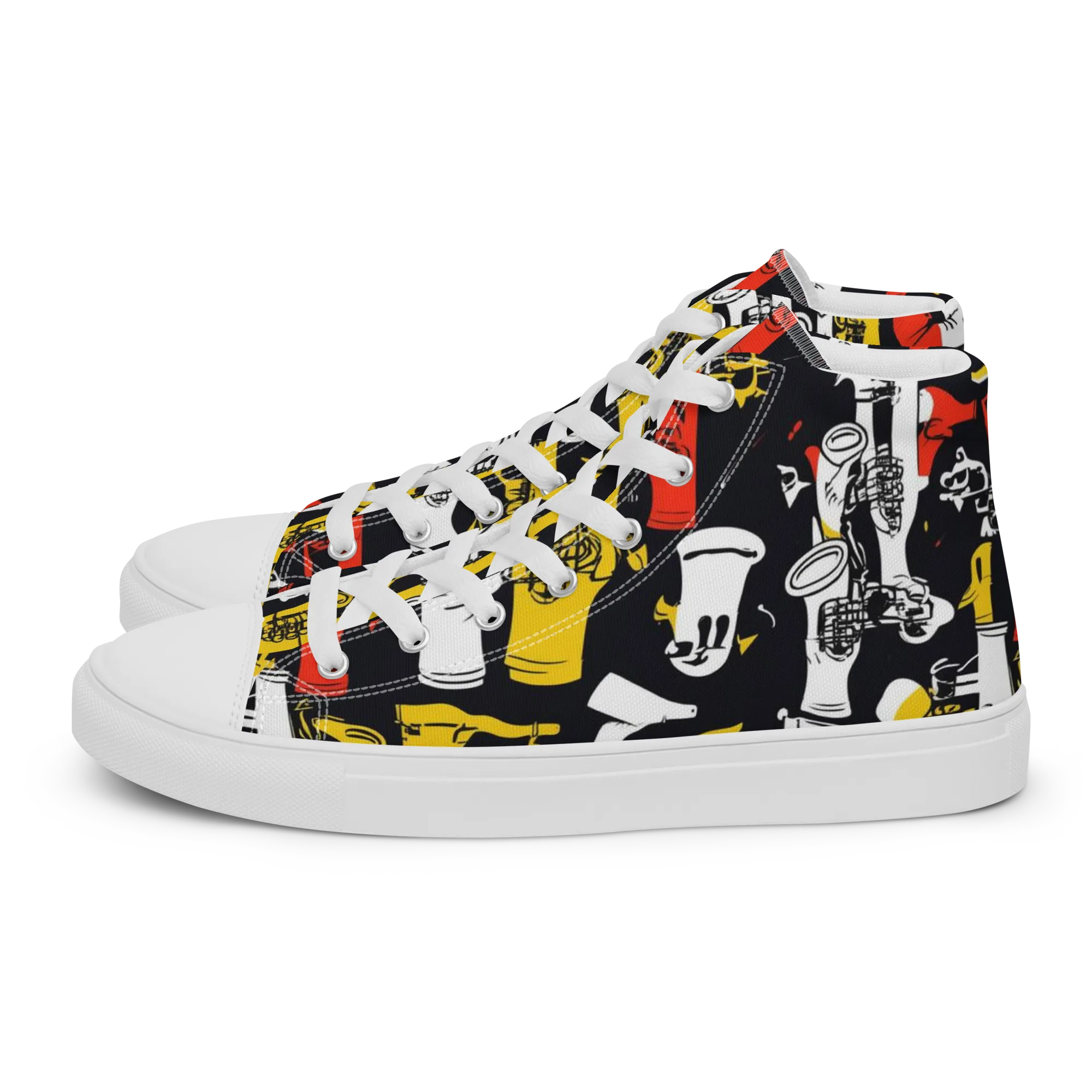 Brassline Riot on Women's High Top Canvas Shoes — Left