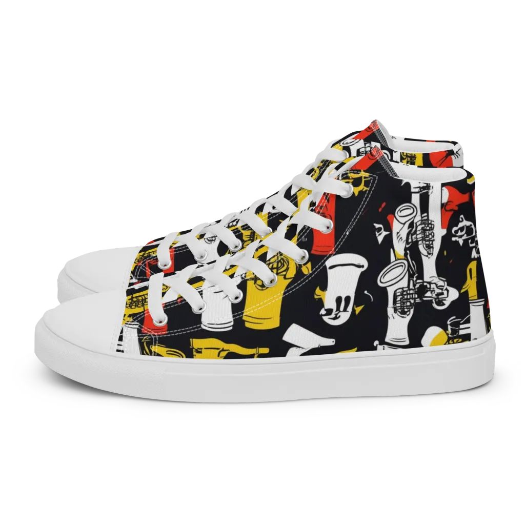 Brassline Riot on Women's High Top Canvas Shoes — Left