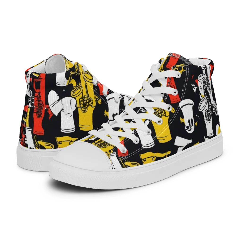 Brassline Riot on Women's High Top Canvas Shoes — Left