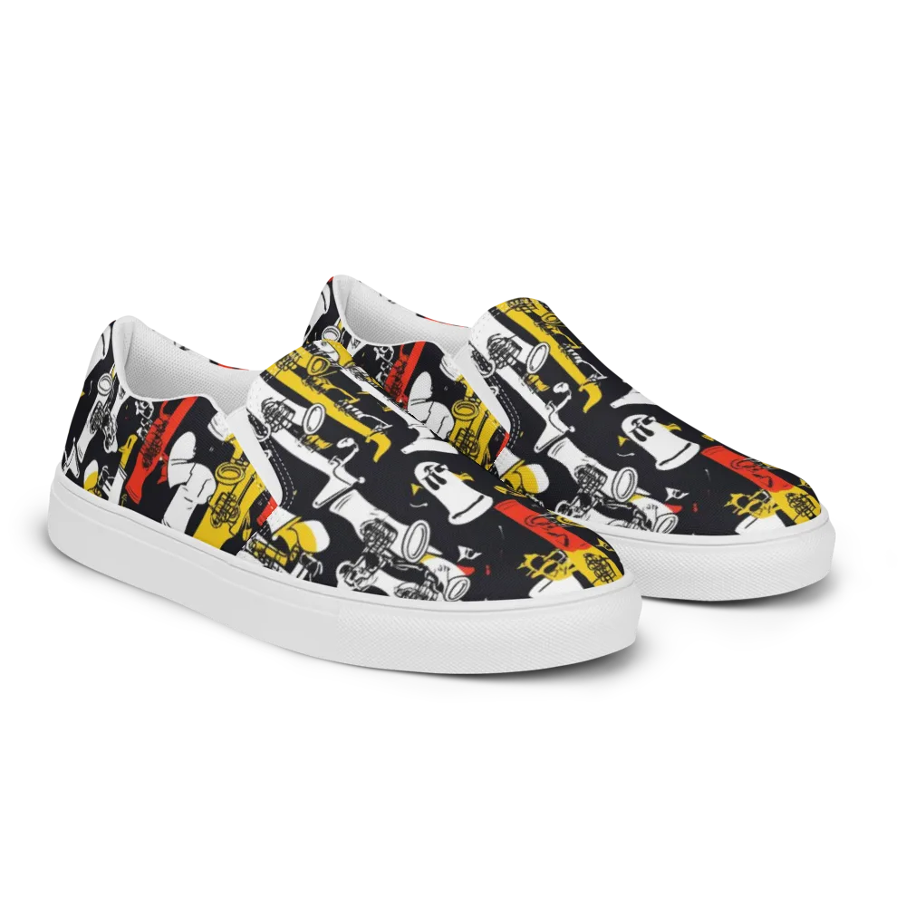 Brassline Riot on Men's Slip-On Canvas Shoes — Right Front