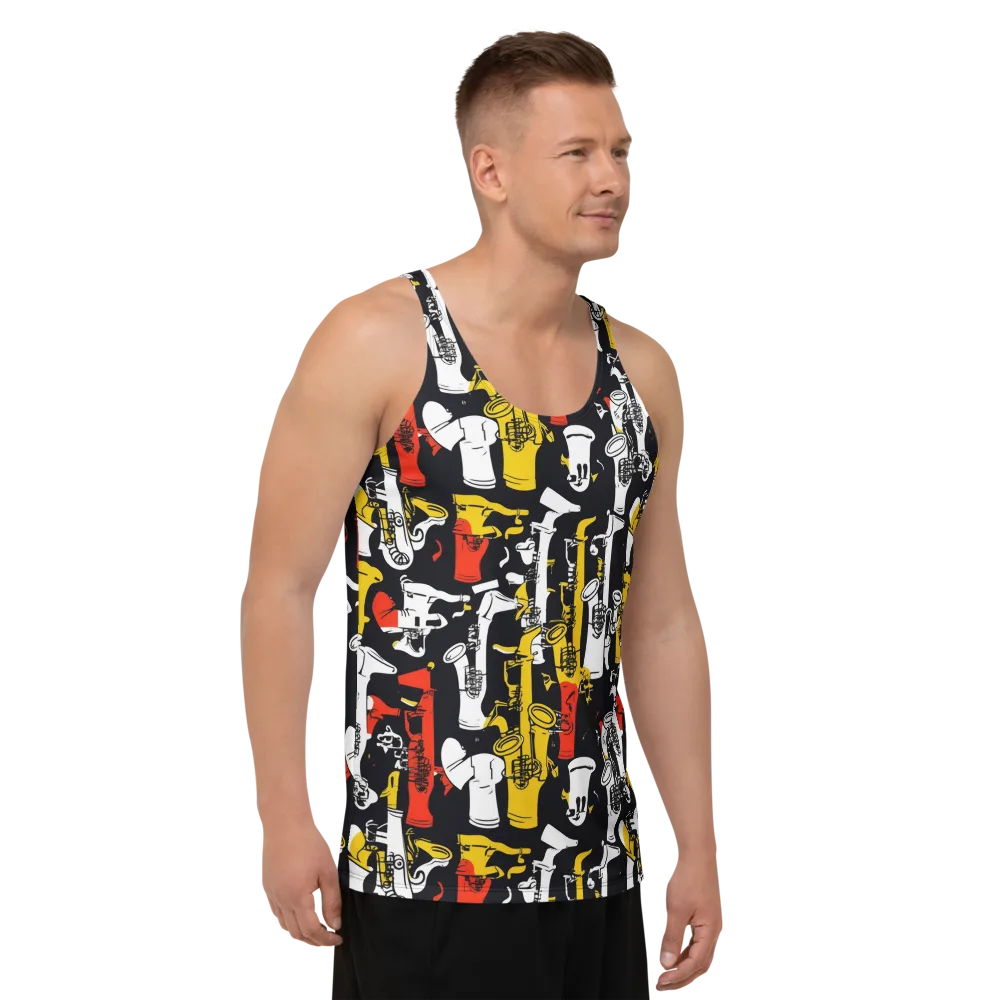 Brassline Riot on Men's Tank Top — Right Front