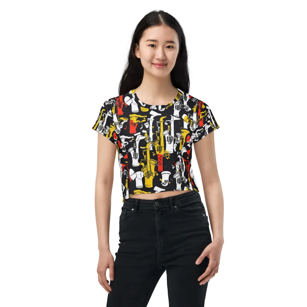 Brassline Riot on Crop Tee — Front