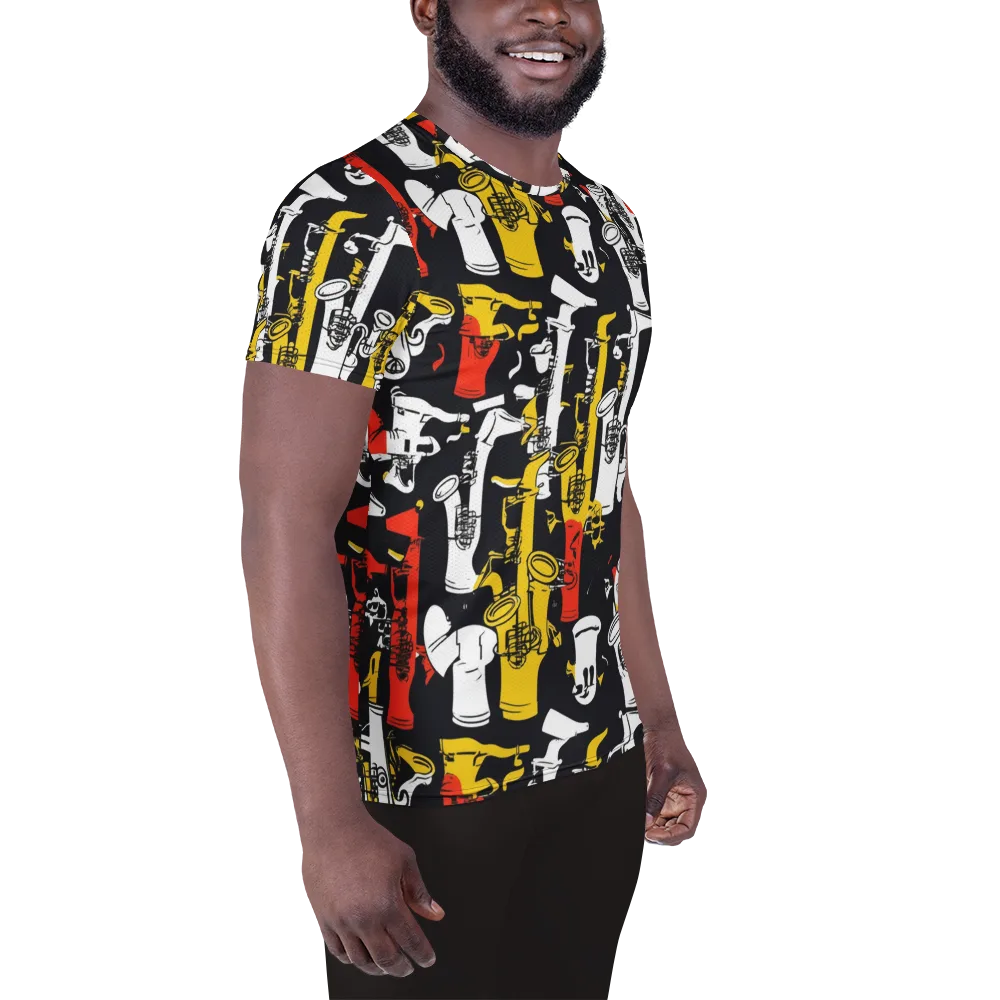 Brassline Riot on Men's Athletic T-Shirt — Right