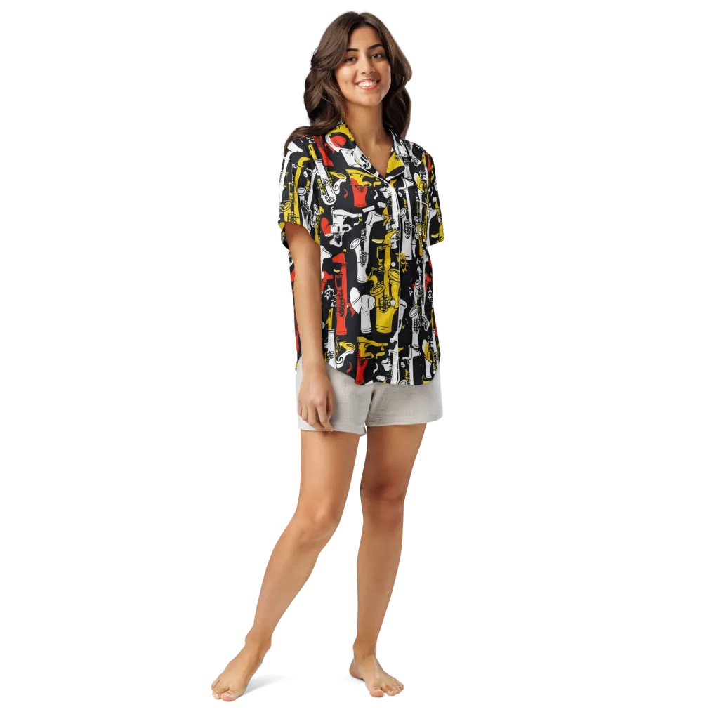 Brassline Riot on Women's Short Sleeve Pajama Top — Front