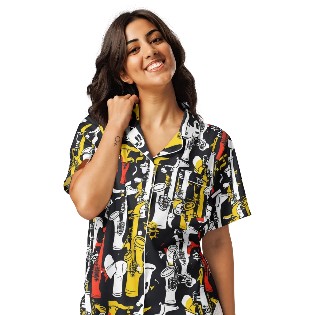 Brassline Riot on Women's Short Sleeve Pajama Top — Front