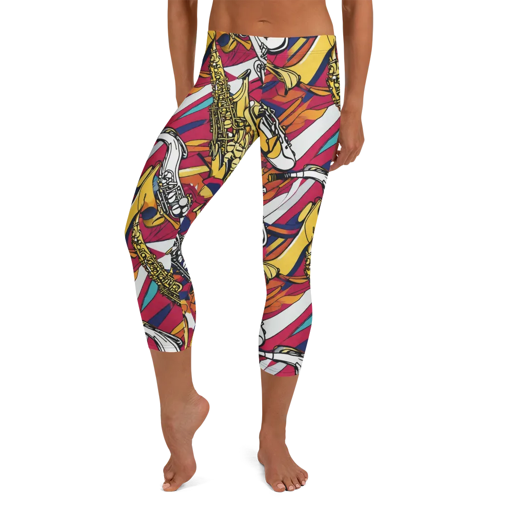 Midnight Swing on Capri Leggings — Front