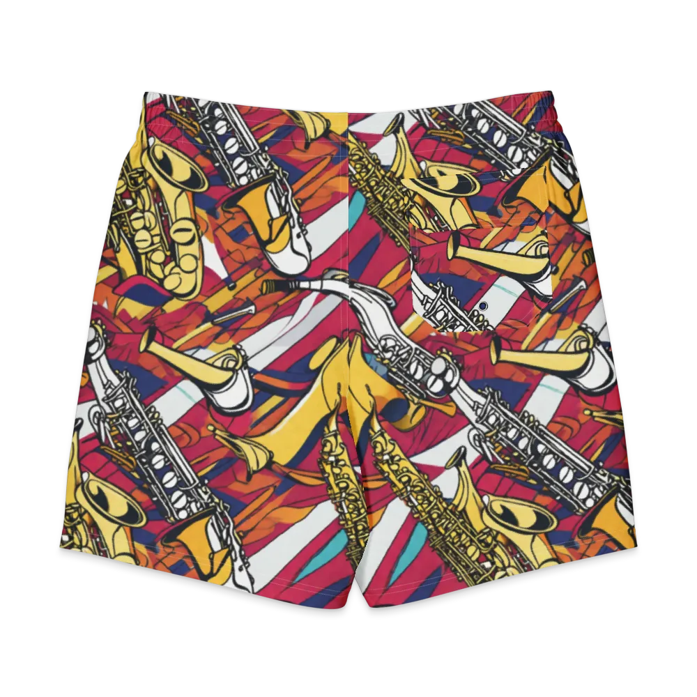 Midnight Swing on Men's Board Shorts — Back